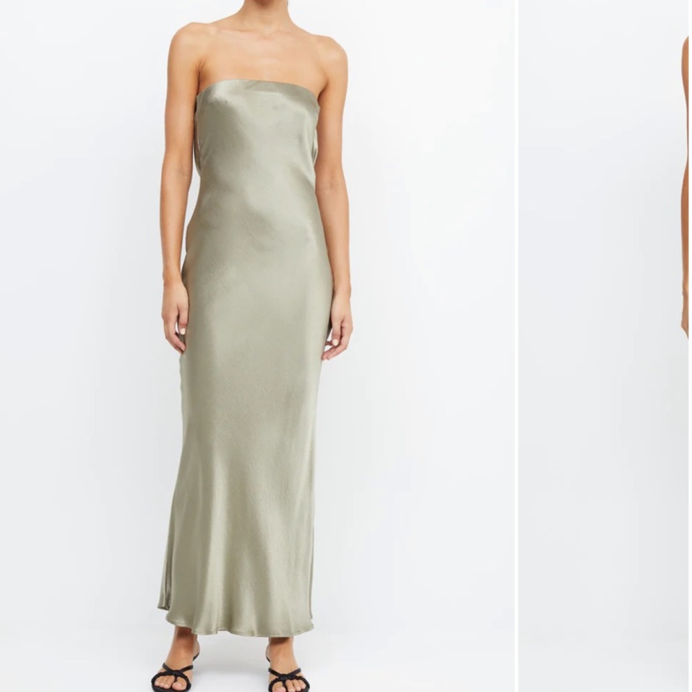 BEC + BRIDGE MOON DRESS STRAPLESS SIZE 6 SAGE